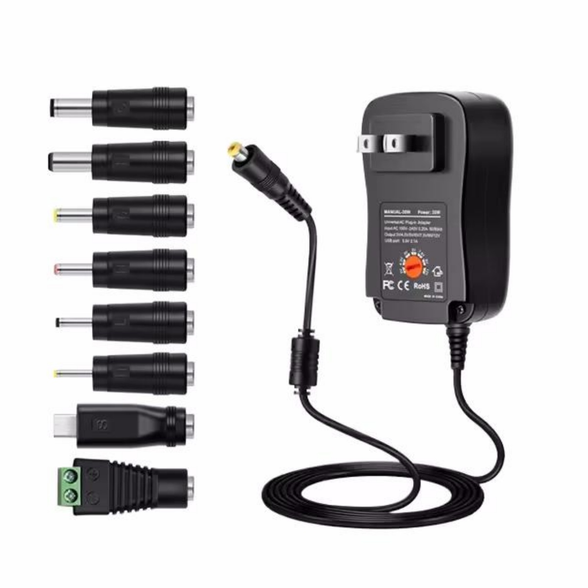 Dc Power Supply Variable - 30W universele voedingsadapter met regelbare spanning,