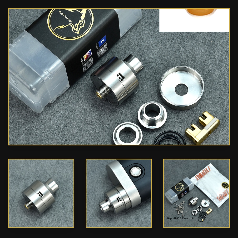 Diy Vape Electronics - Wolfcoolvape Nisshoku RDA-verstuiver voor MTL-vaping, 22MM
