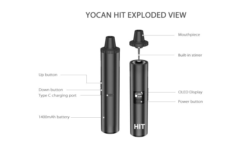 Originele Yocan Hit Droog Krui - Diy Vape Electronics recensie en prijs