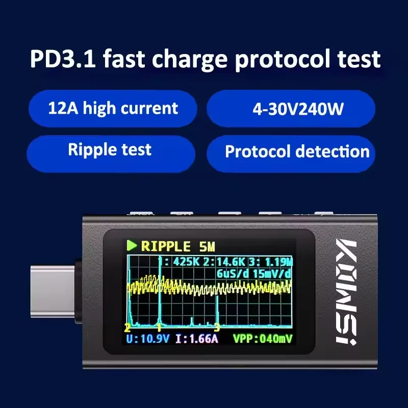 KWS-X1 Type-C stroom- en spann - Diy Electronic Load recensie en prijs