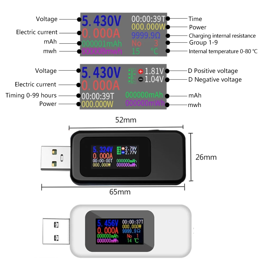 10-in-1 USB-tester DC digitale - Diy Electronic Load recensie en prijs